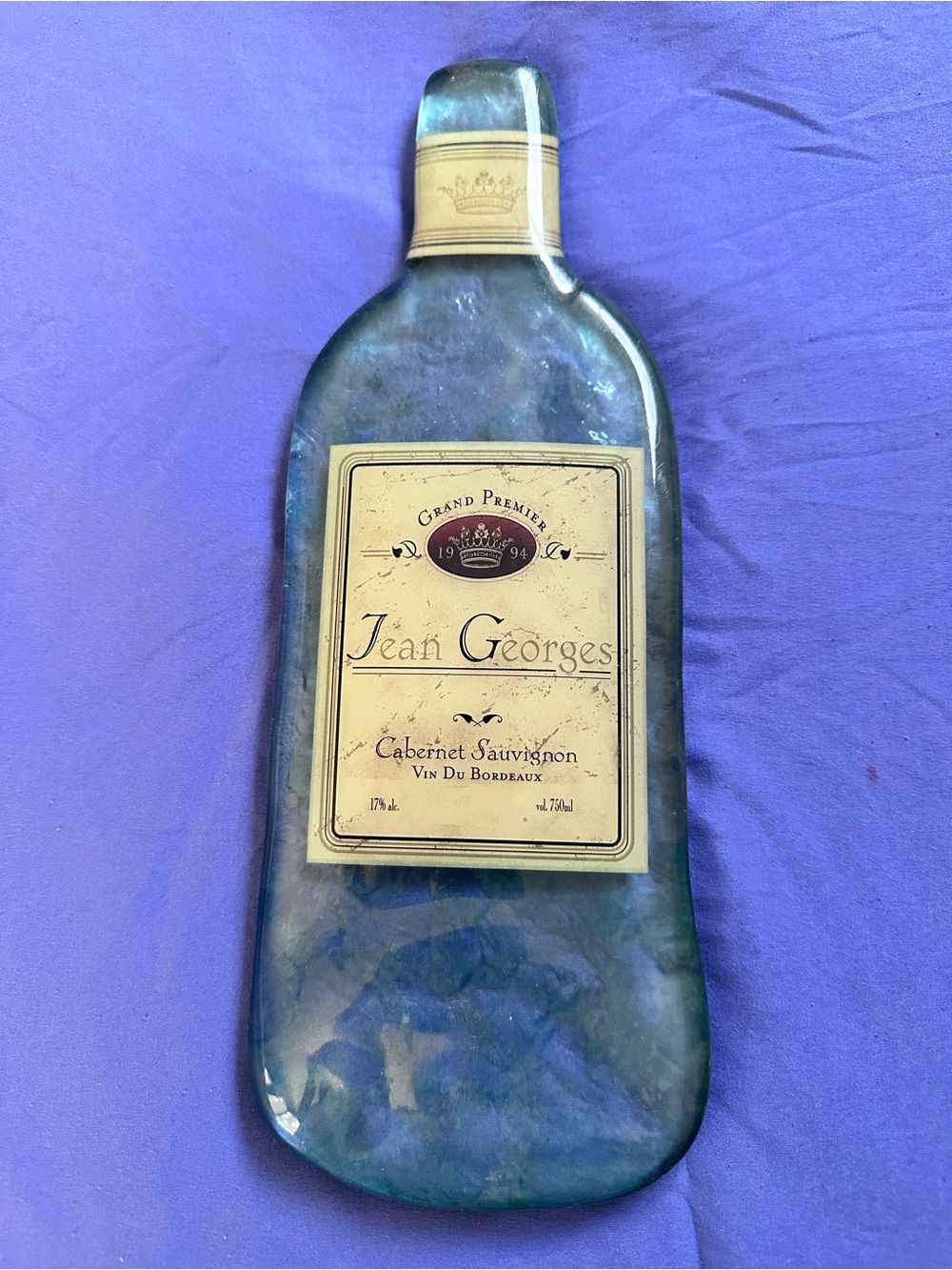 Jean Georges Decorative Wine Bottle Wall Plaque - Blue/Beige